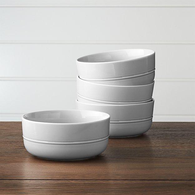 Set of 4 Hue Light Grey Bowls