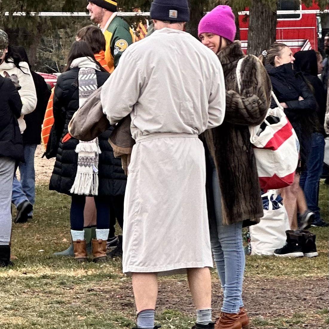 When Aaron did the polar plunge in Sturgeon Bay on Jan 1, 2023 and this picture got used by Destination Sturgeon Bay!