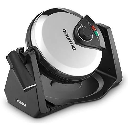 Gourmia GWM460 Stainless Steel Belgian Waffle Maker, Fast & Easy 180 Degree Flipping, Adjustable Temperature For Fluffy & Golden Waffles, Free Recipe Book Included