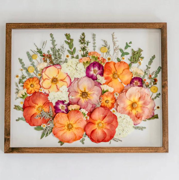 *BESTSELLER* Pressed Frame - Bouquet/Growing Design (You Ship Your Flowers) 16x20/ Espresso
