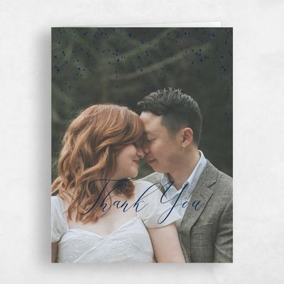 Navy, Blue Wedding Thank You - Glacier Portrait