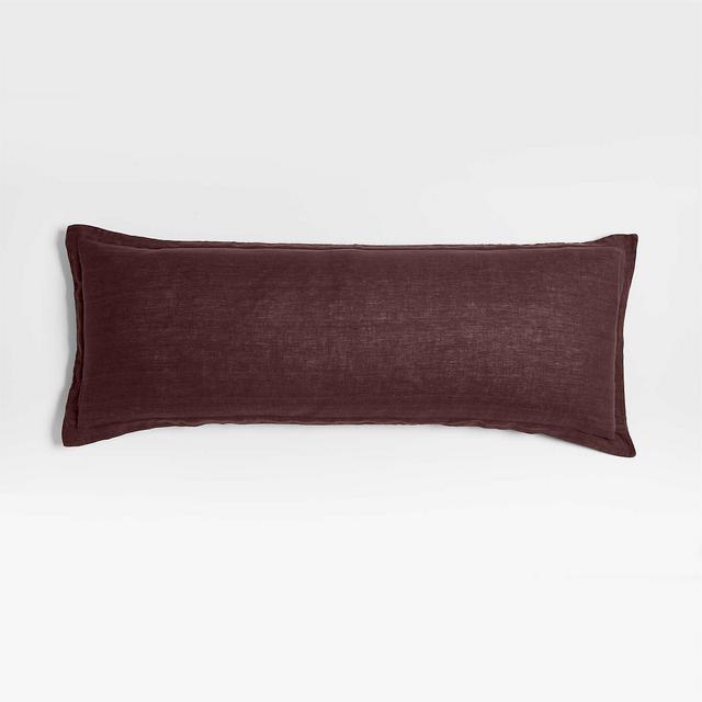 Hemp 54"x20" Cider Burgundy Throw Pillow with Feather Insert