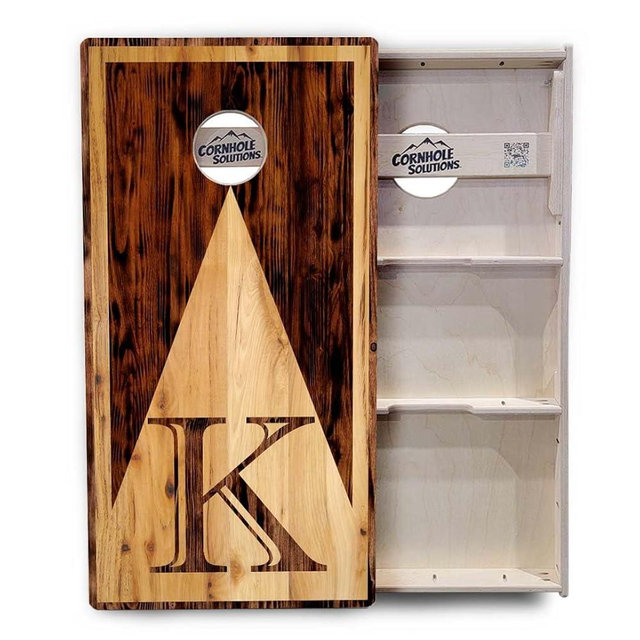 Cornhole Solutions PRO Tournament Cornhole Boards – Regulation 4ft x 2ft Professional Set – 3/4" Baltic Birch Plywood – Wooden Triangle Letters – Corn Hole Game Set – Made in USA