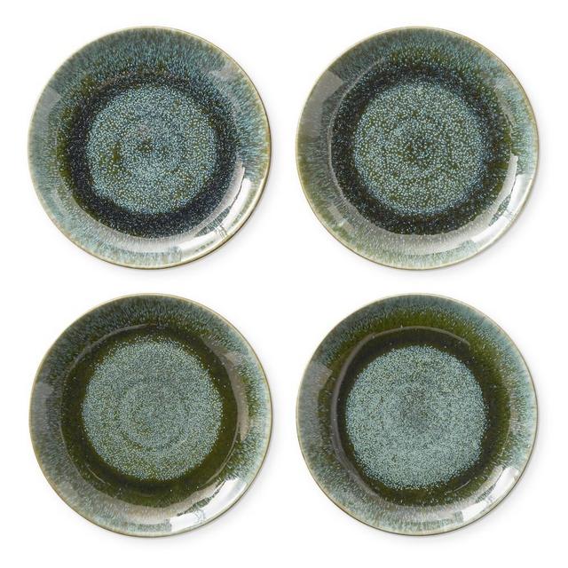 Reactive Glaze Salad Plates, Set of 4, Green