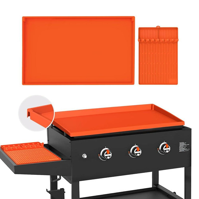 Full-Edge 28" Blackstone Silicone Griddle Cover, Includes 16" Silicone Spatula Mat, Premium Food-Grade Blackstone Griddle Accessories, Reusable Top Protector, Ideal for All-Season Outdoor Use