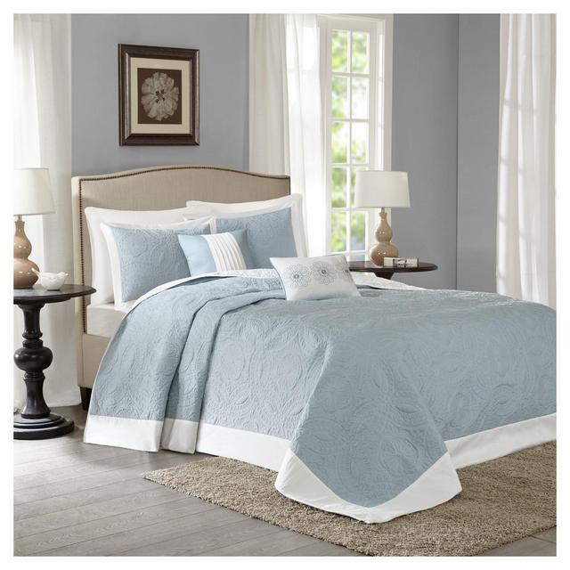 Blue Clark Bedspread Set (Queen)5pc