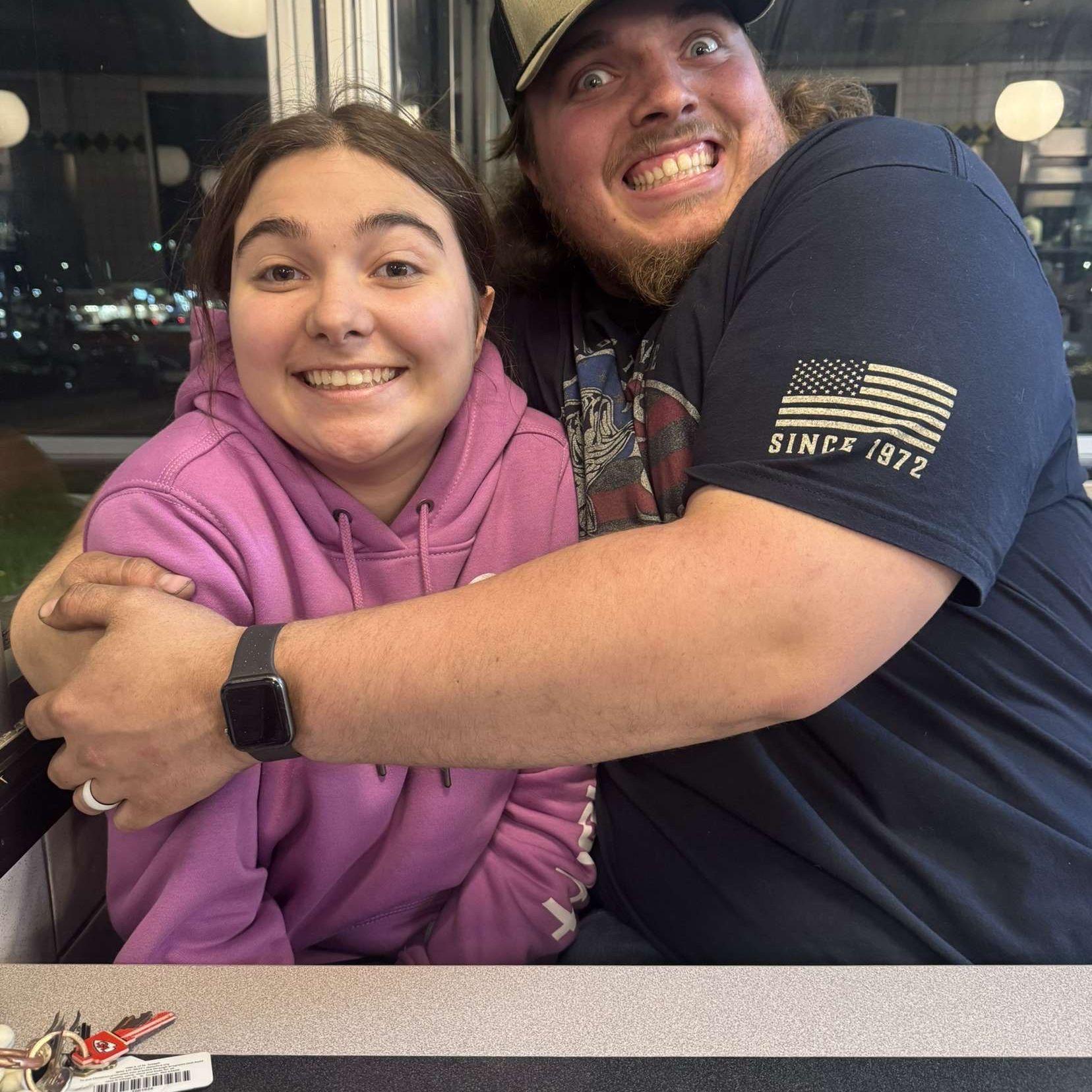 Being silly at Waffle House!