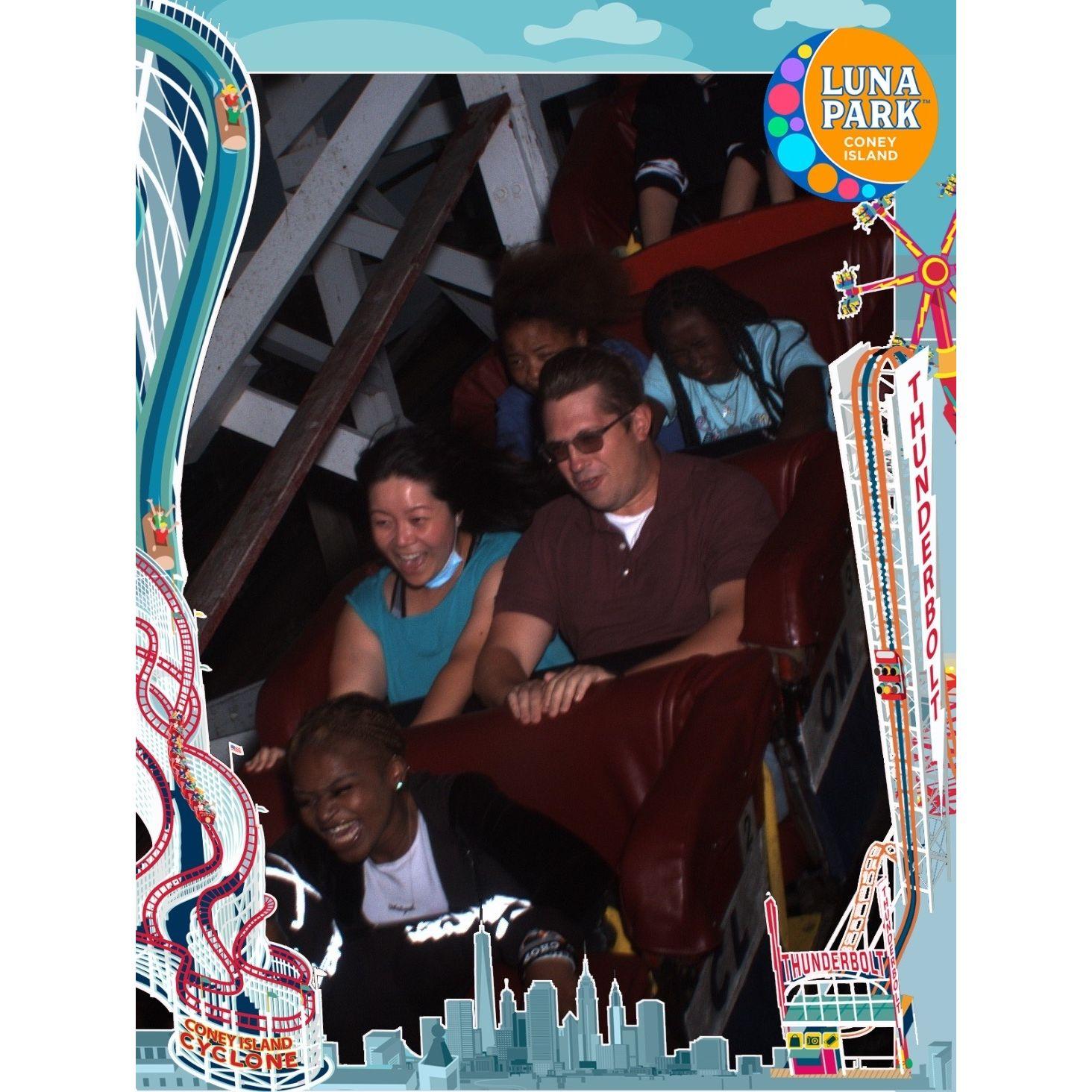 Riding the Cyclone at Luna Park.