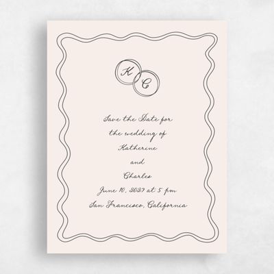 Linen, Beige Wedding Save the Date - Cara Portrait