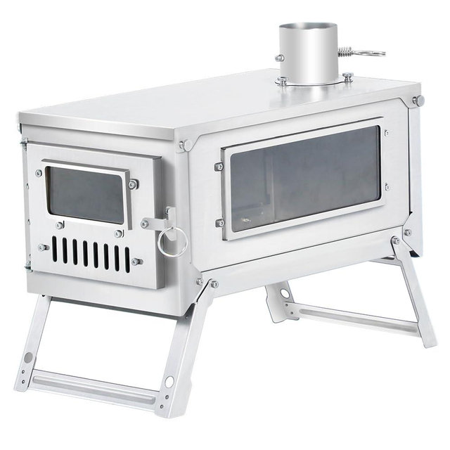 Soomloom Titanium Secondary Combustion Wood Stove 'Fiery 3.0' Folding Lightweight Compact Color-changing Durable Portable Hiking Bushcraft Cooking Heating Wood Burning Outdoor Camping Firewood Stove