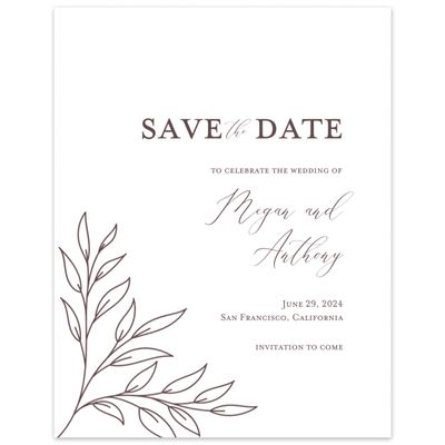 Chocolate, Brown Wedding Digital Save the Date - Delana Classic