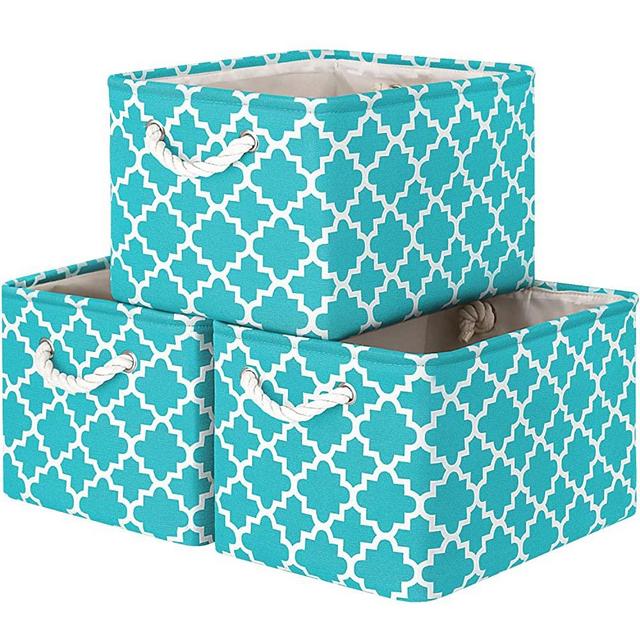 WISELIFE Storage Basket [3-Pack] Large Collapsible Storage Bins Boxes Cubes for Clothes Toys Books, Perfect Storage Organizer w/Handles (Grey, 15" x 11" x 9.5")