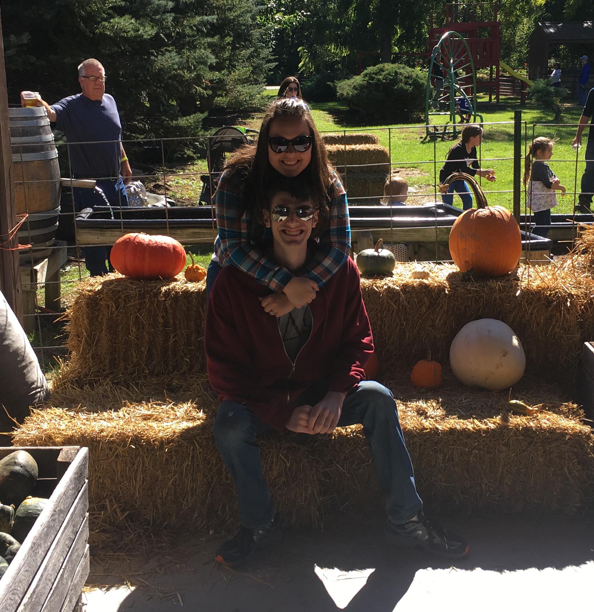 Alex being subjected to Vanessa’s fall adventures - Fall 2017