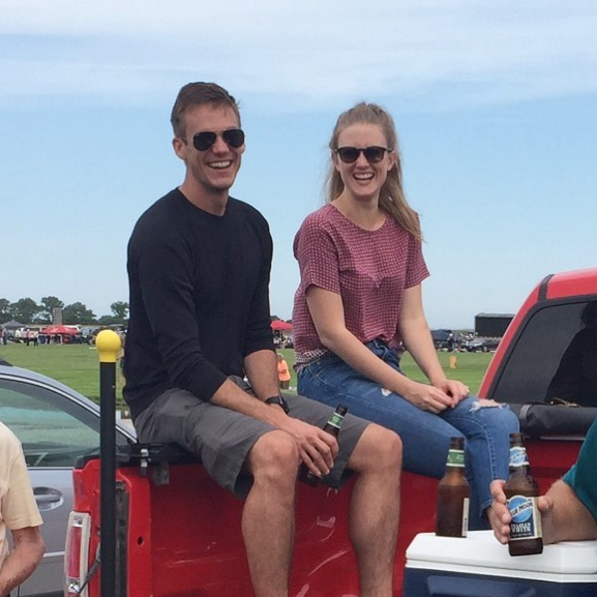 Candid shot in the back of a truck in Nebraska