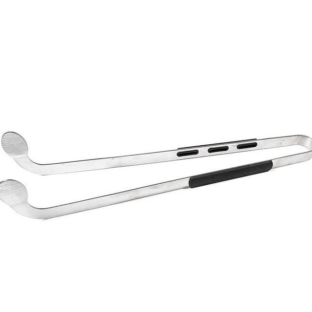 SnS Grills Slow ‘N Sear Charcoal Tongs - Cherry Picker with Rubber Handle - Long, Durable Metal Tongs with Angled Head for BBQ, Grilling, and Outdoor Cooking