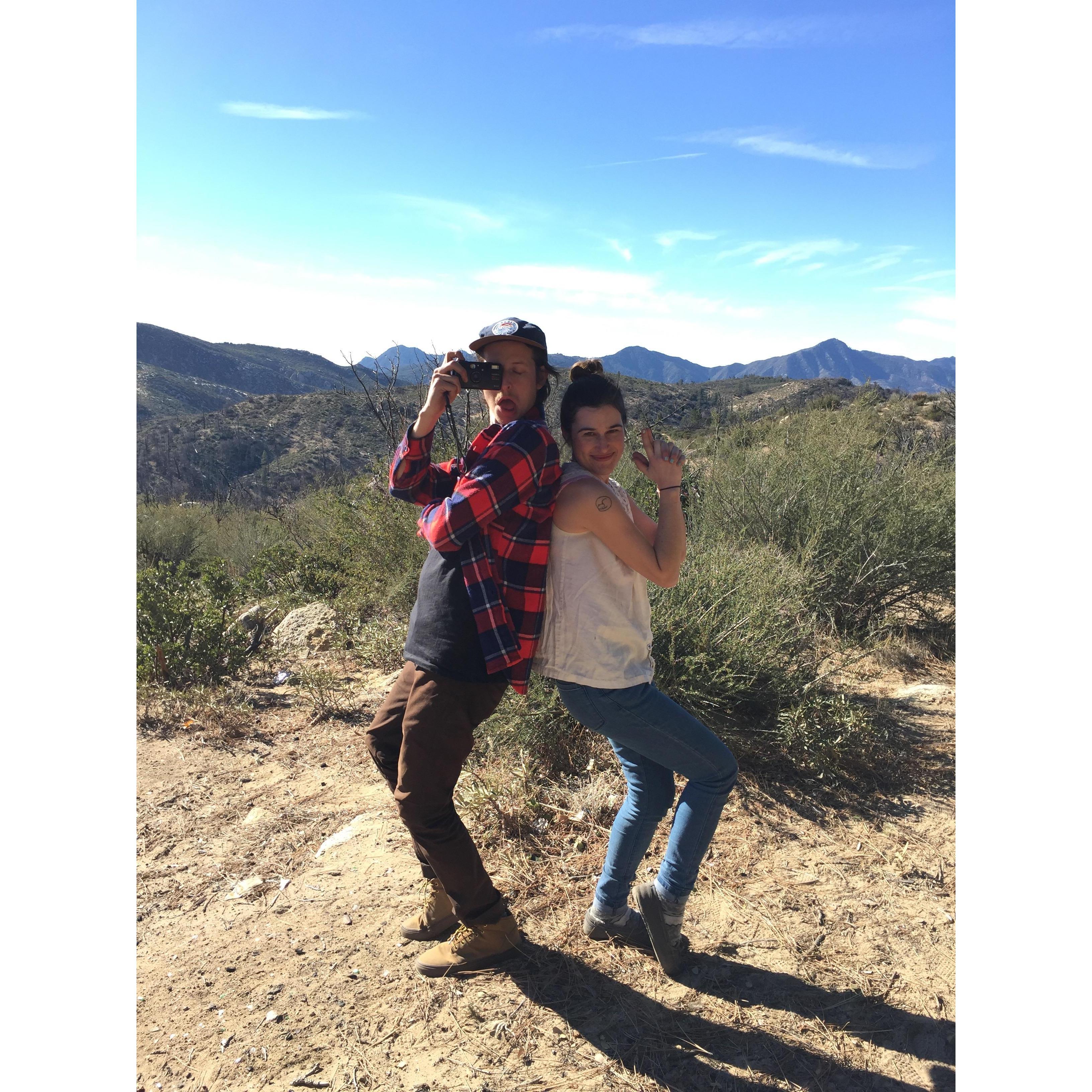 New Years Day 2016 after a frigid night camping at Chilao with our friends.