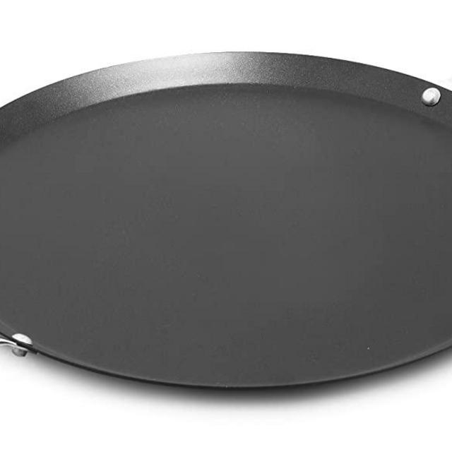 IMUSA USA IMU-52014 11" Nonstick Carbon Steel Small Round Comal with Metal Handles, Black/Aluminum