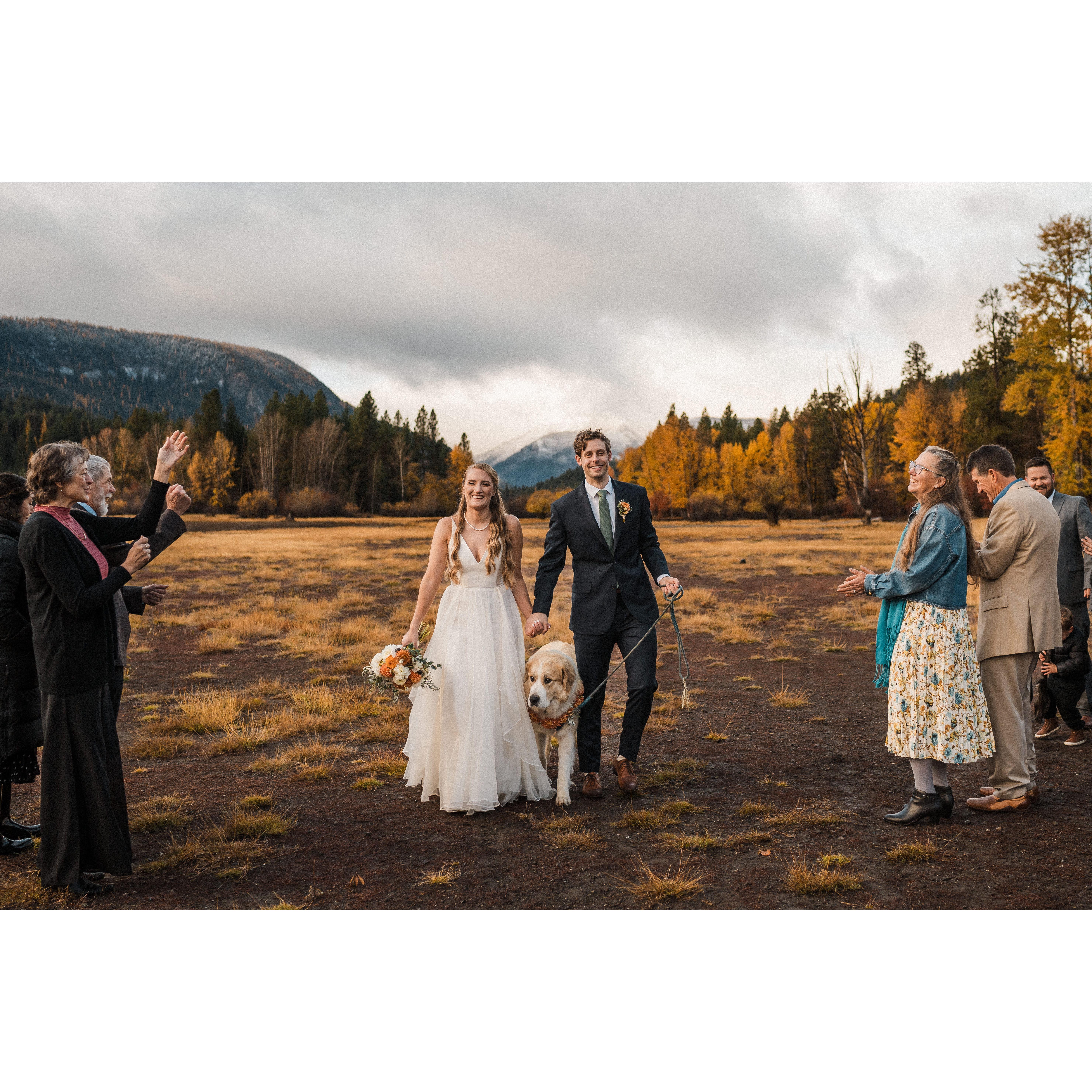 On 10/28/2025 we eloped near White Pass Washington surrounded by our immediate family.