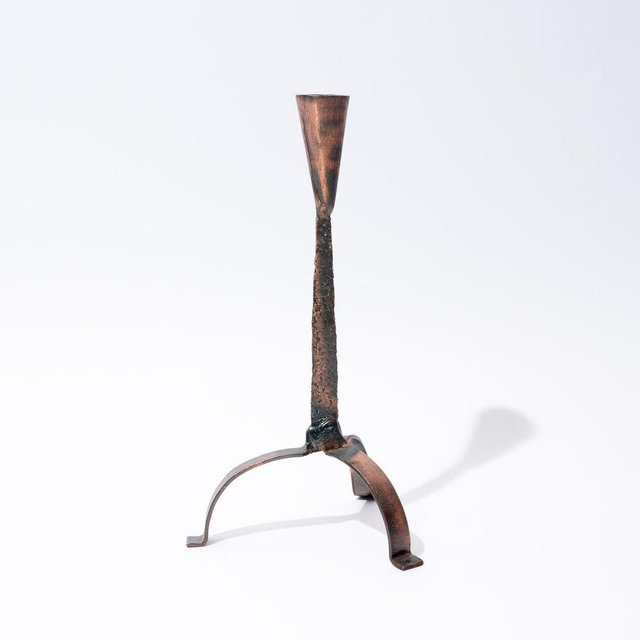Brutalist Candlestick Holder, Van Keppel-Green, Copper Color, All Metal, 1960s