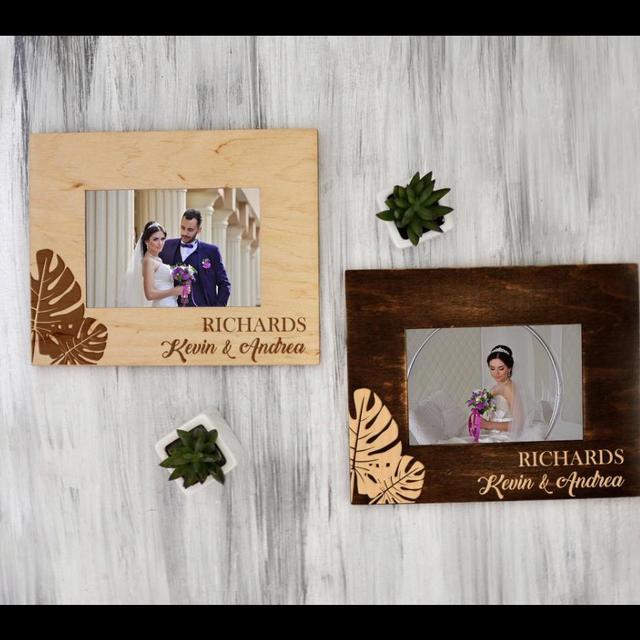 Photo Frame Monstera, 5x7 Horizontal, Palisander Wood