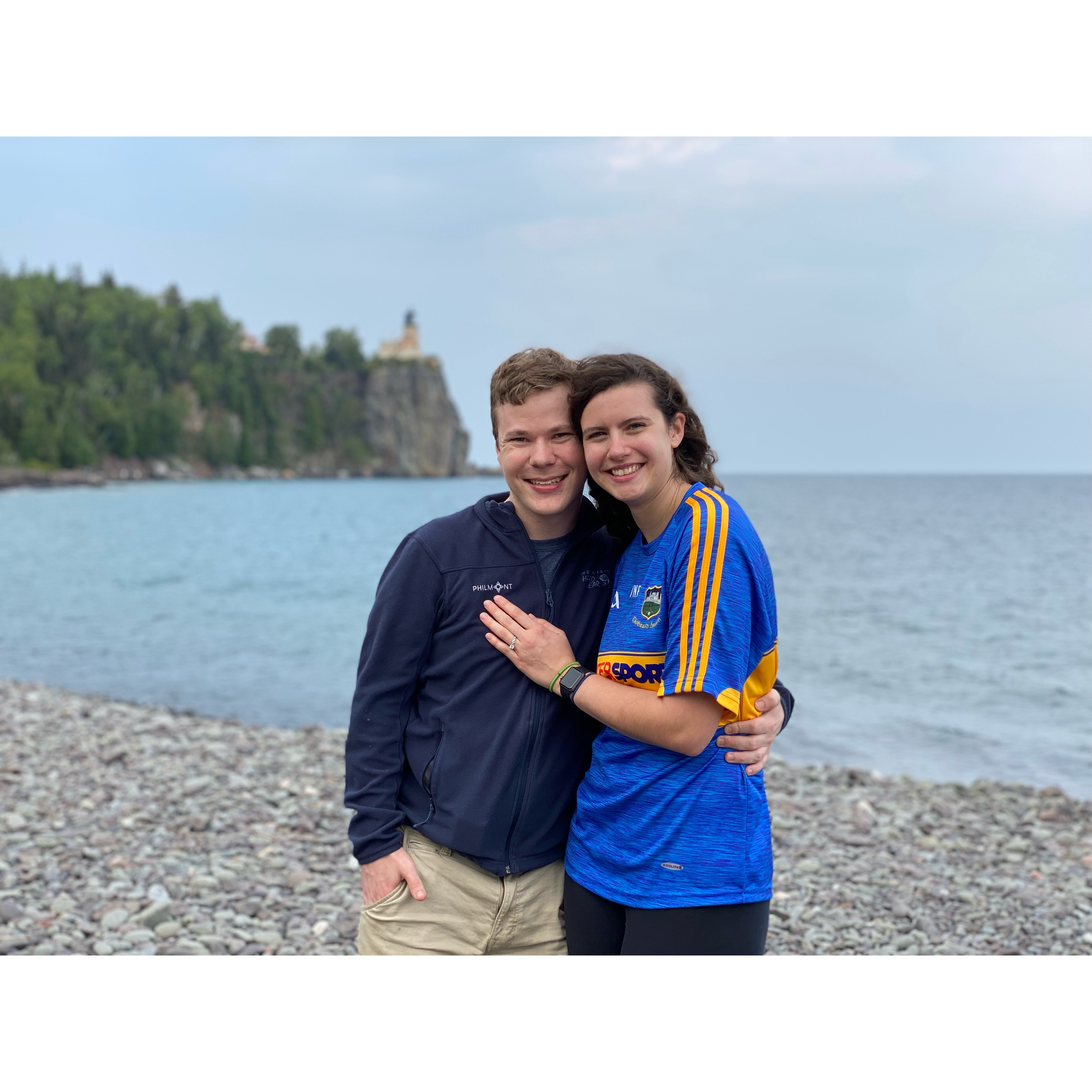 Immediately following Andrew's proposal at Split Rock Lighthouse on Lake Superior