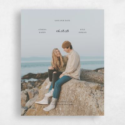 Grey Wedding Save the Date - Livonia Portrait
