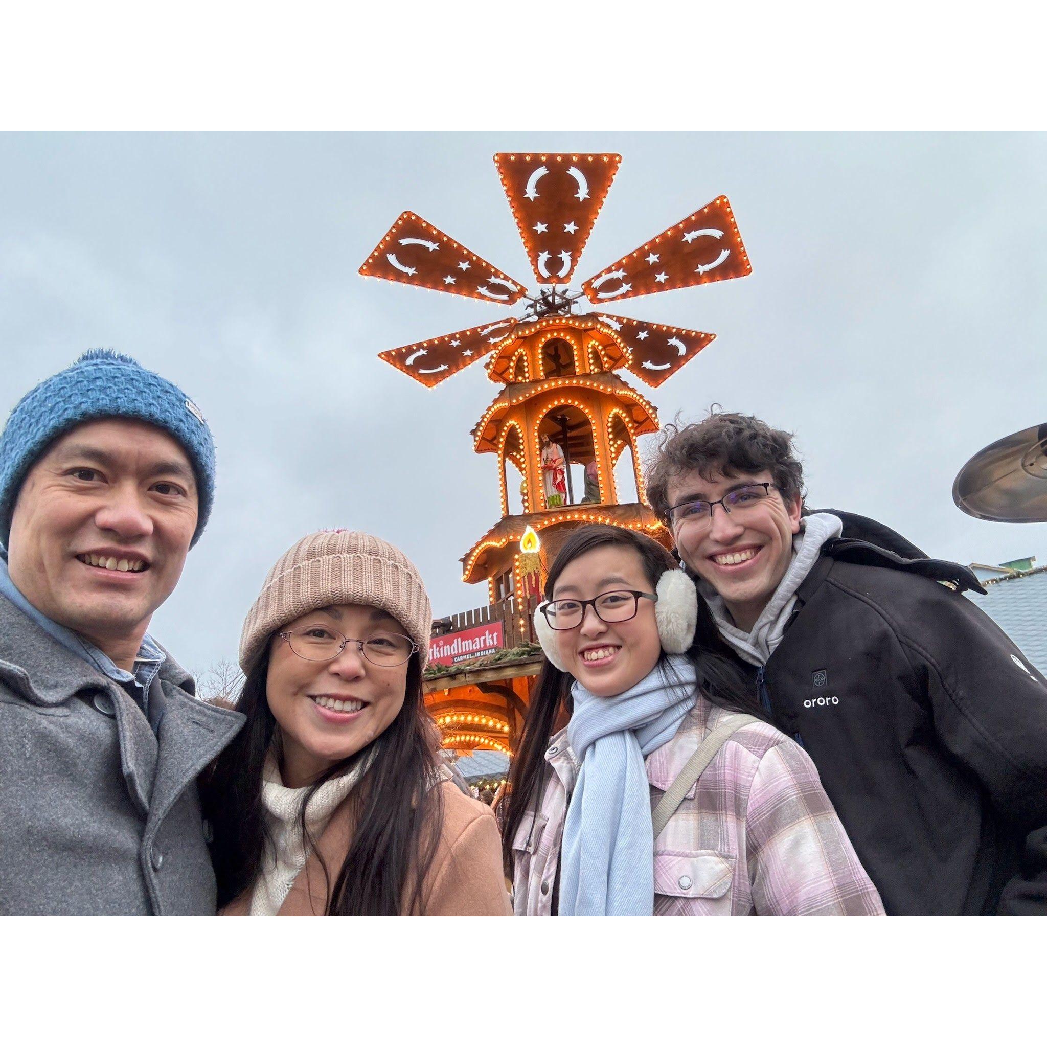 December 17, 2023 - Michael, Josie, and her parents went to the Carmel Christmas market for her birthday