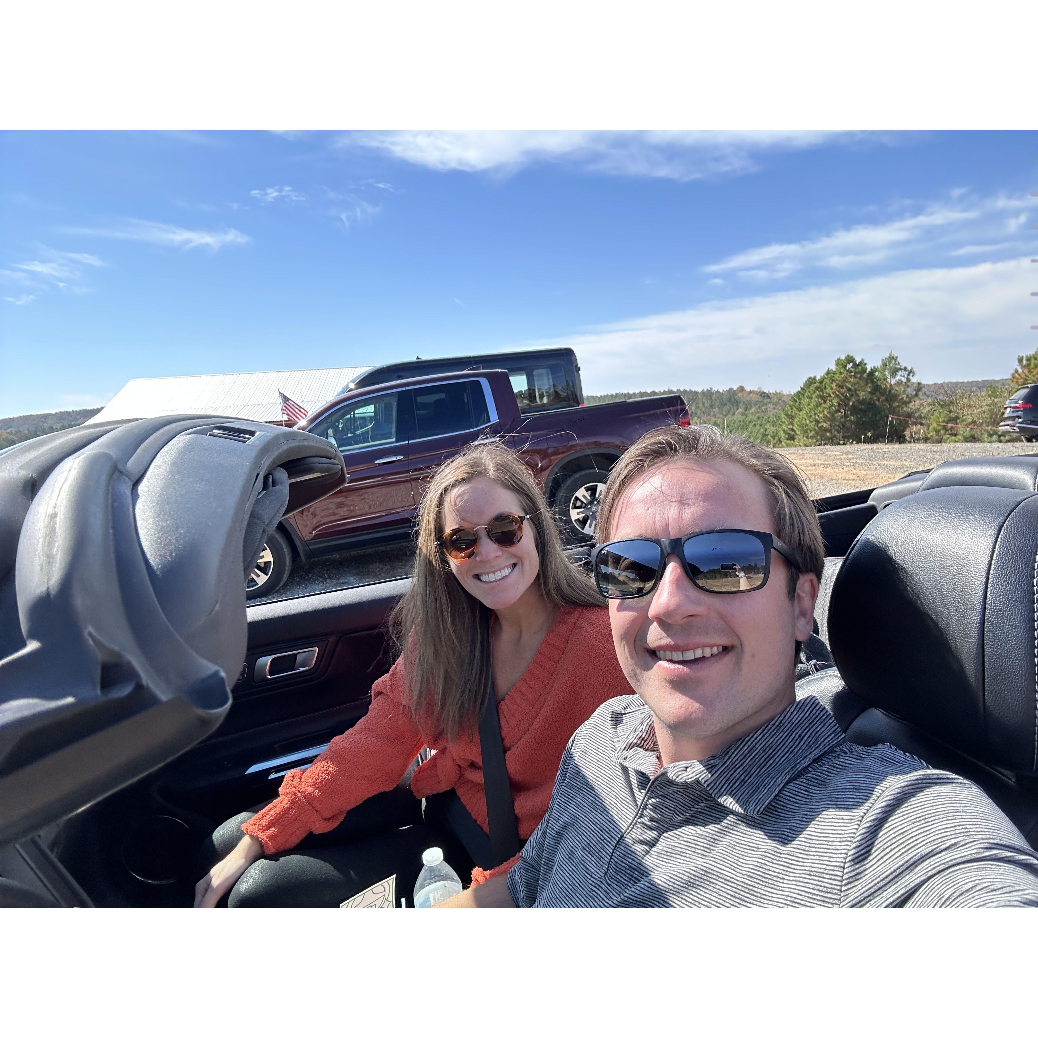 Our first North GA trip! We rented a convertible!