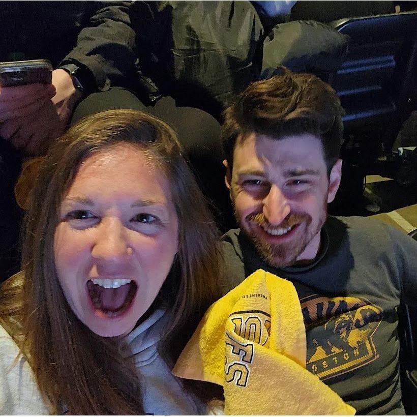 Getting pumped up for a Burins game! (...that we sadly lost... sorry, Jay!)