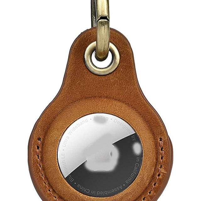 2 Pack Tusks land Genuine Leather for AirTag Holder, Compatible with Apple AirTag, Anti-Loss Tracker Case for Dogs, Cats, Pets, Keys, Bags, Luggage, Durable & Stylish Accessory