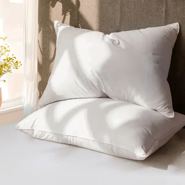 Inhand White Goose Down Feather Pillows Queen Size , Hotel Collection Bed Pillows, Medium Firm Soft Support Pillow with 100% Cotton Fabric