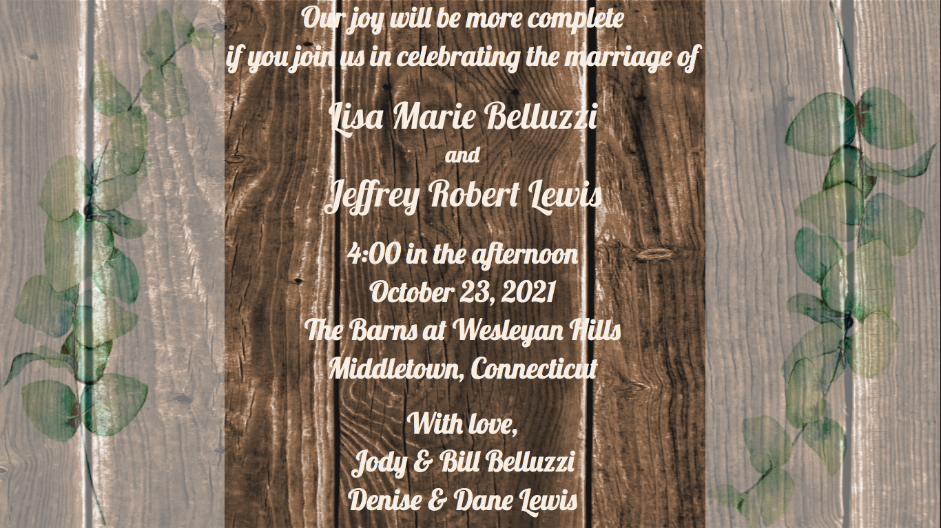 The Wedding Website of Lisa Belluzzi and Jeff Lewis