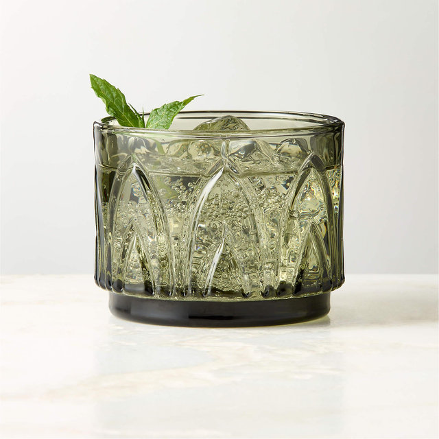 Buchanan Green Stacking Double Old-Fashioned Glass