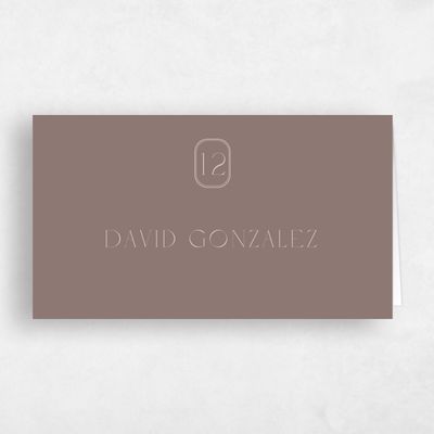 Taupe, Brown Wedding Place Card - Bayeux