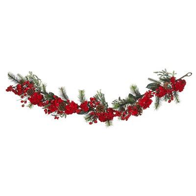 Product description page - 72" Hydrangea Garland - Nearly Natural