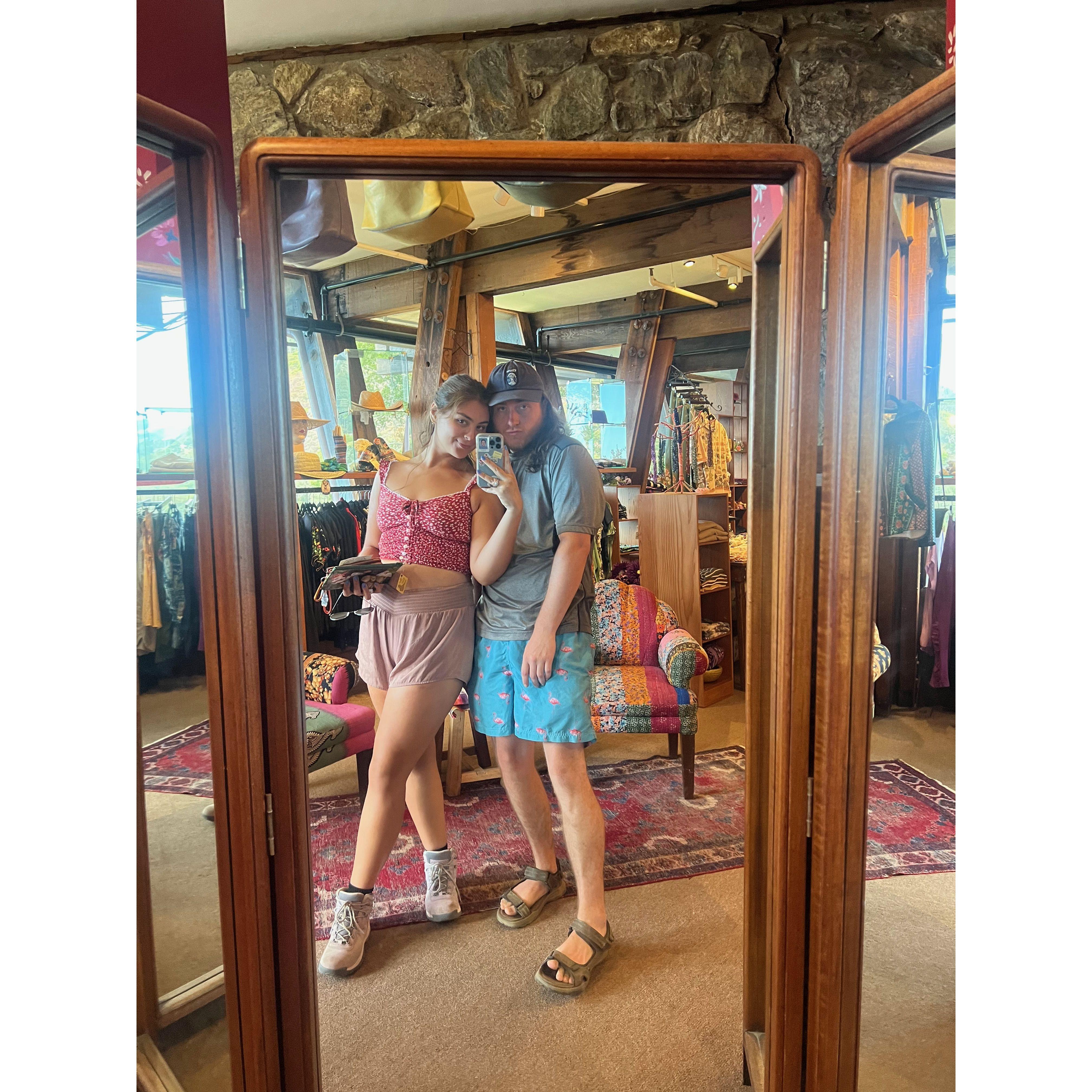 Exploring the local shops in Big Sur.