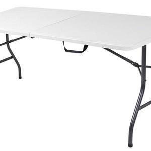 Dorel Home Furnishings - Cosco Deluxe 6 foot x 30 inch Fold-in-Half Blow Molded Folding Table, White Speckle