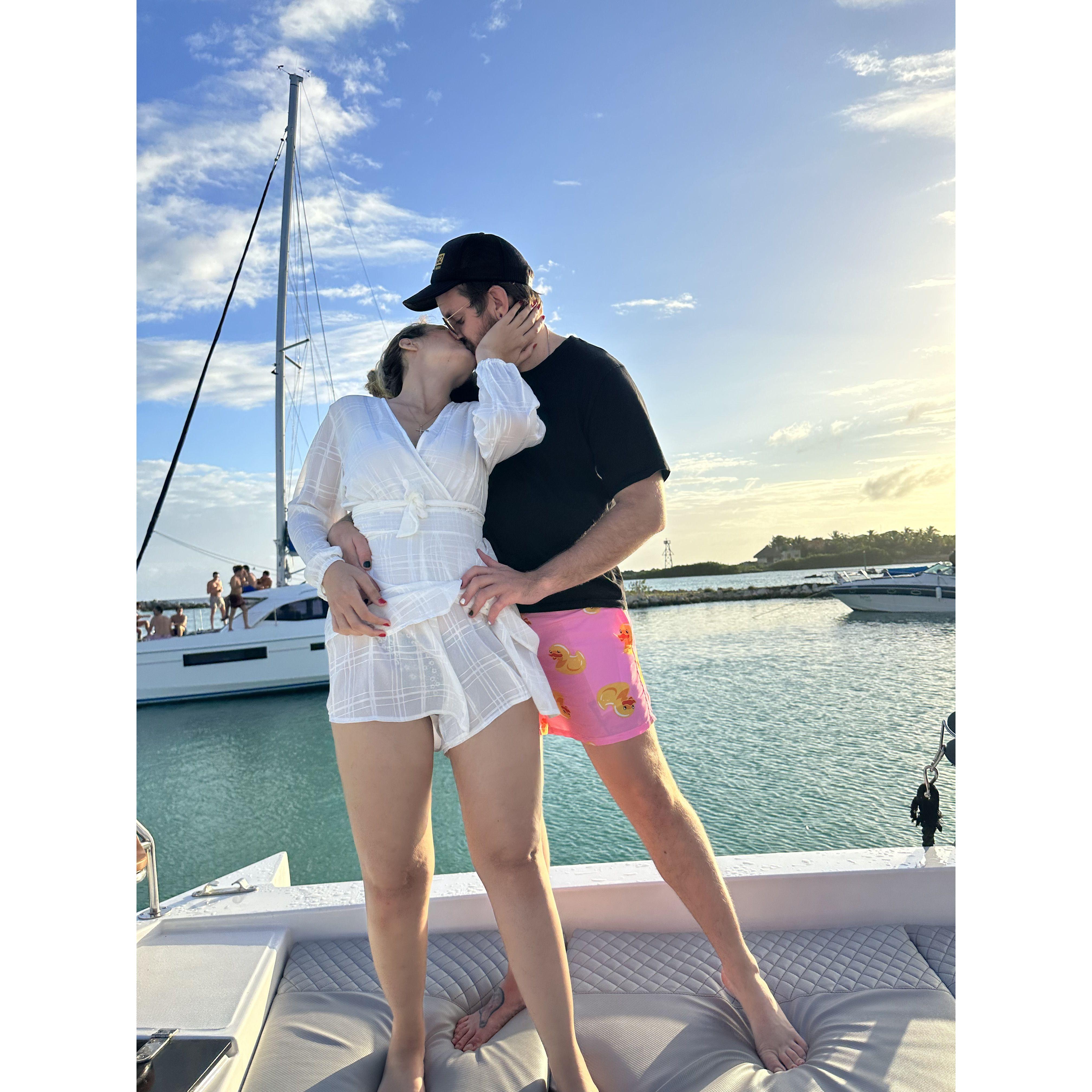 We on a boat!