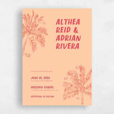 Multi-Colored Wedding Invitation - Ocaso Portrait
