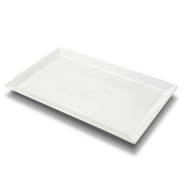 MIECOO Large Serving Platter, 18.5" x 11.5" White Serving Tray, Rectangular Porcelain Plate for Party, Wedding, Birthday, Entertaining, Food, Appetizer, Fruit, Sushi, Dessert