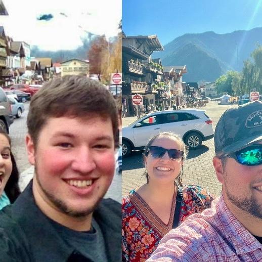 For some reason part of the picture keeps cropping off, but this was fun! We got to go back to Leavenworth summer of 2025 and re-take the same pic from 2013