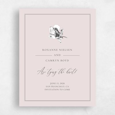 Blush, Pink Wedding Save the Date - Novela Stamp