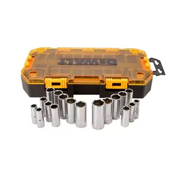 3/8 in. Drive Deep Combination Socket Set with Case (20-Piece)