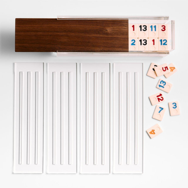 Luxe Dominoes El Rumi Walnut Rummy Tile Game