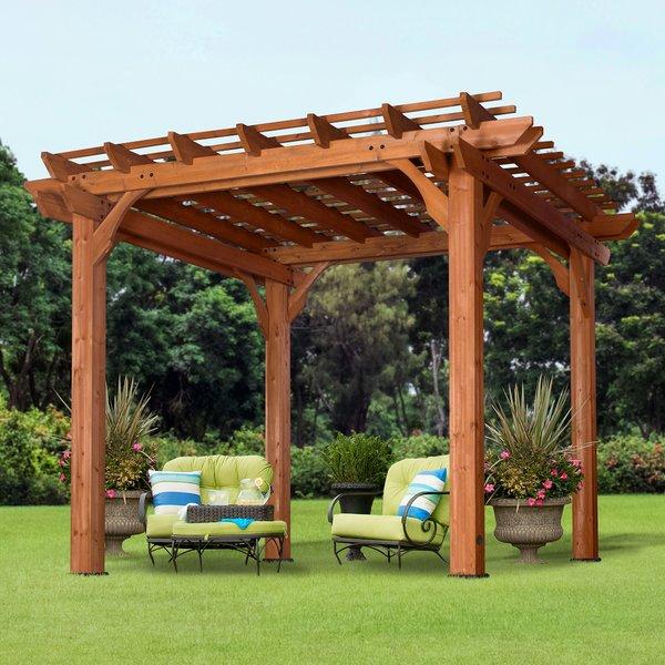 Cedar 10 Ft. W x 10 Ft. D Solid Wood Pergola