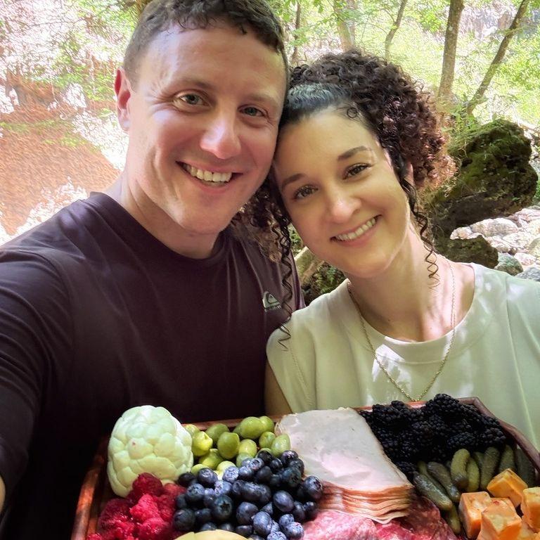 A table in the wilderness- charcuterie board on Tunica Hills hike