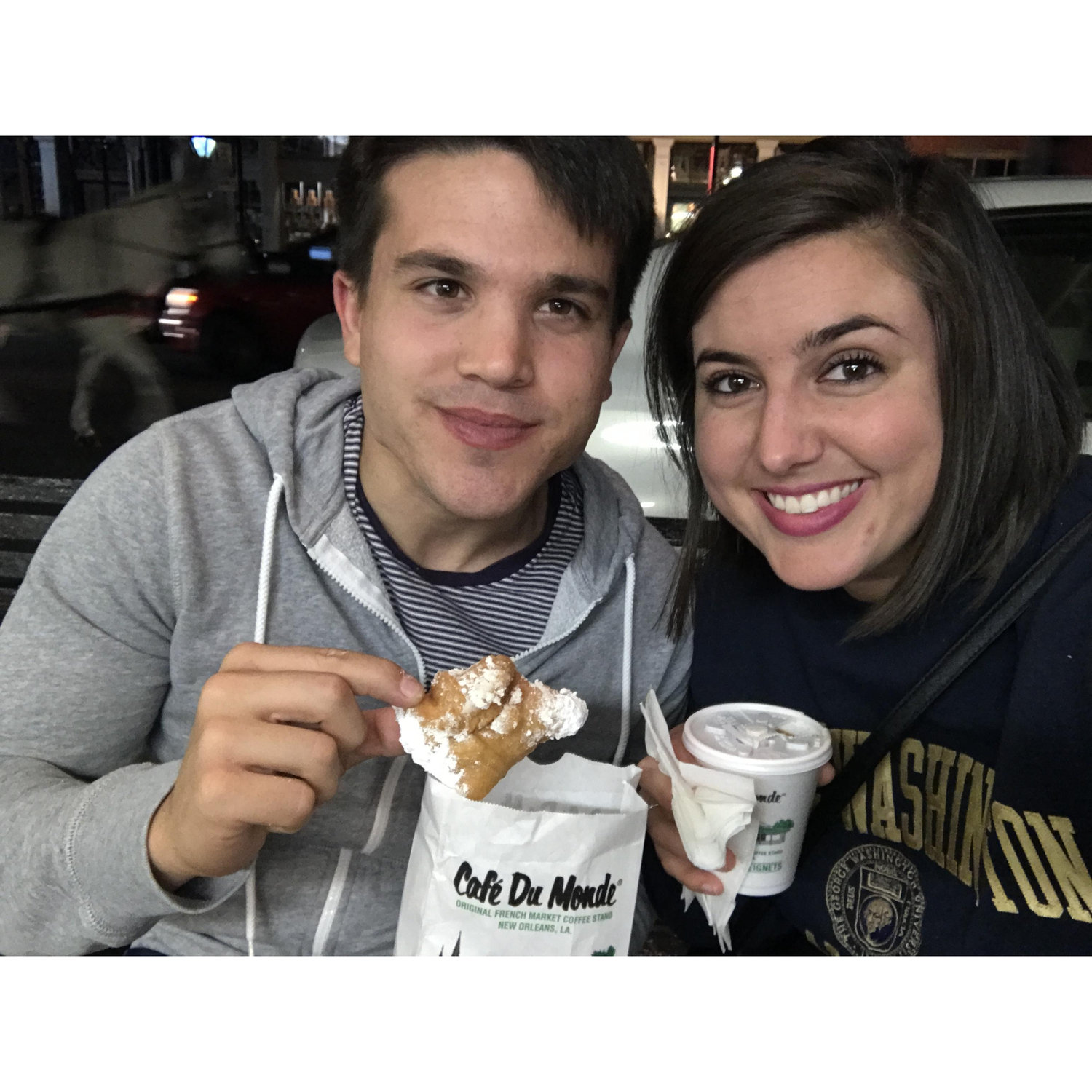 Tasty treats from Cafe Du Monde. We made a pit stop in New Orleans on our drive to move Spencer from Miami to Dallas