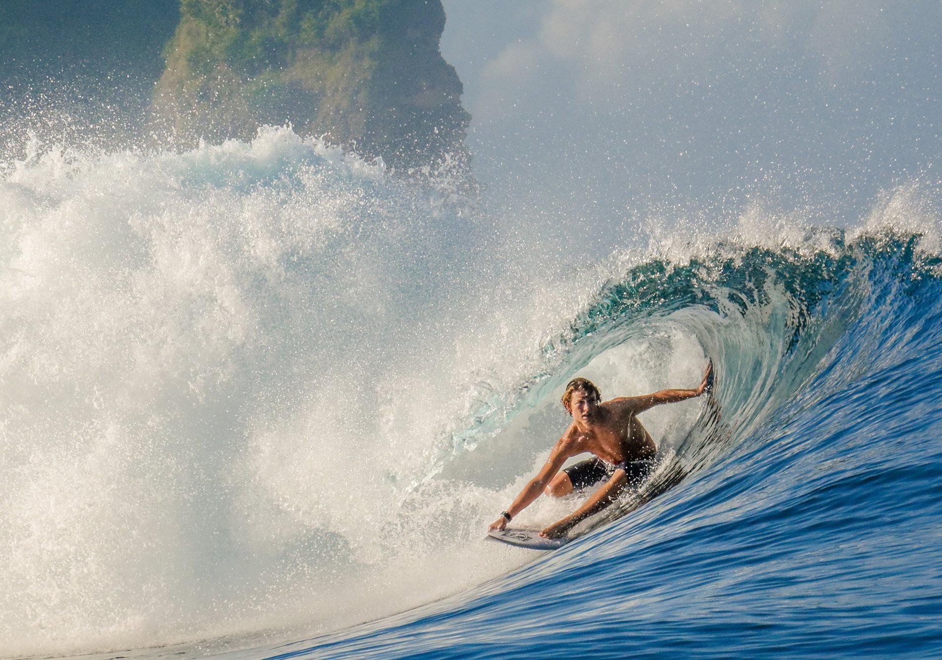 Surfing Occy’s Left, Indonesia