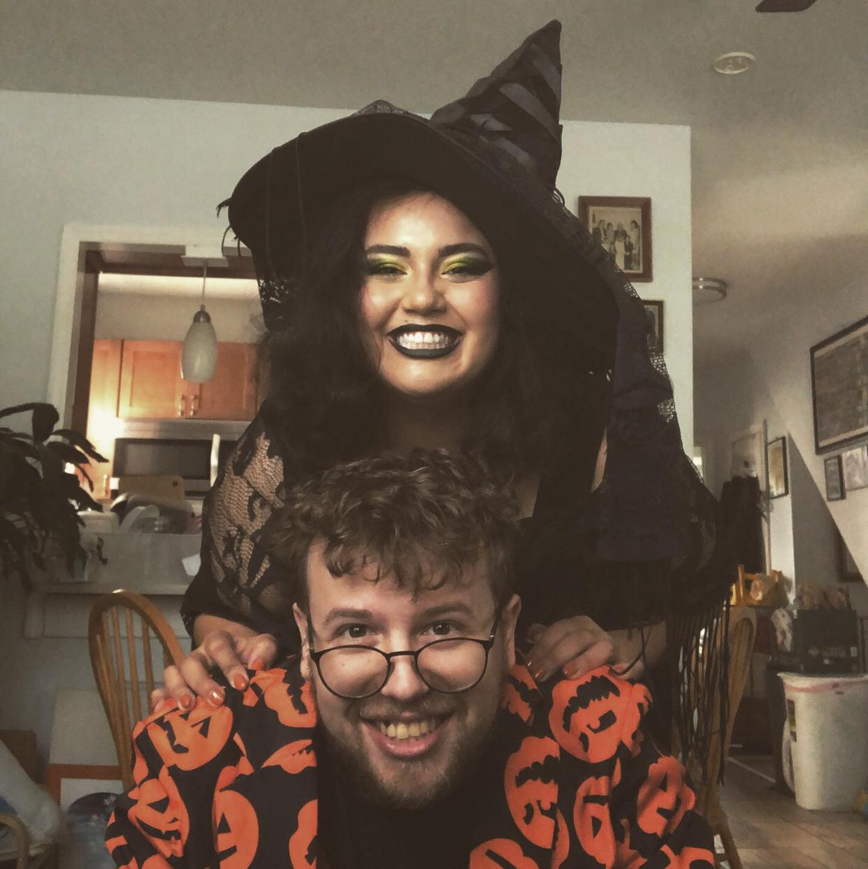 Our first Halloween together! Everything about us says “they take Halloween very seriously” and yet here we are, in our costumes where we just dress kind of like we do everyday.