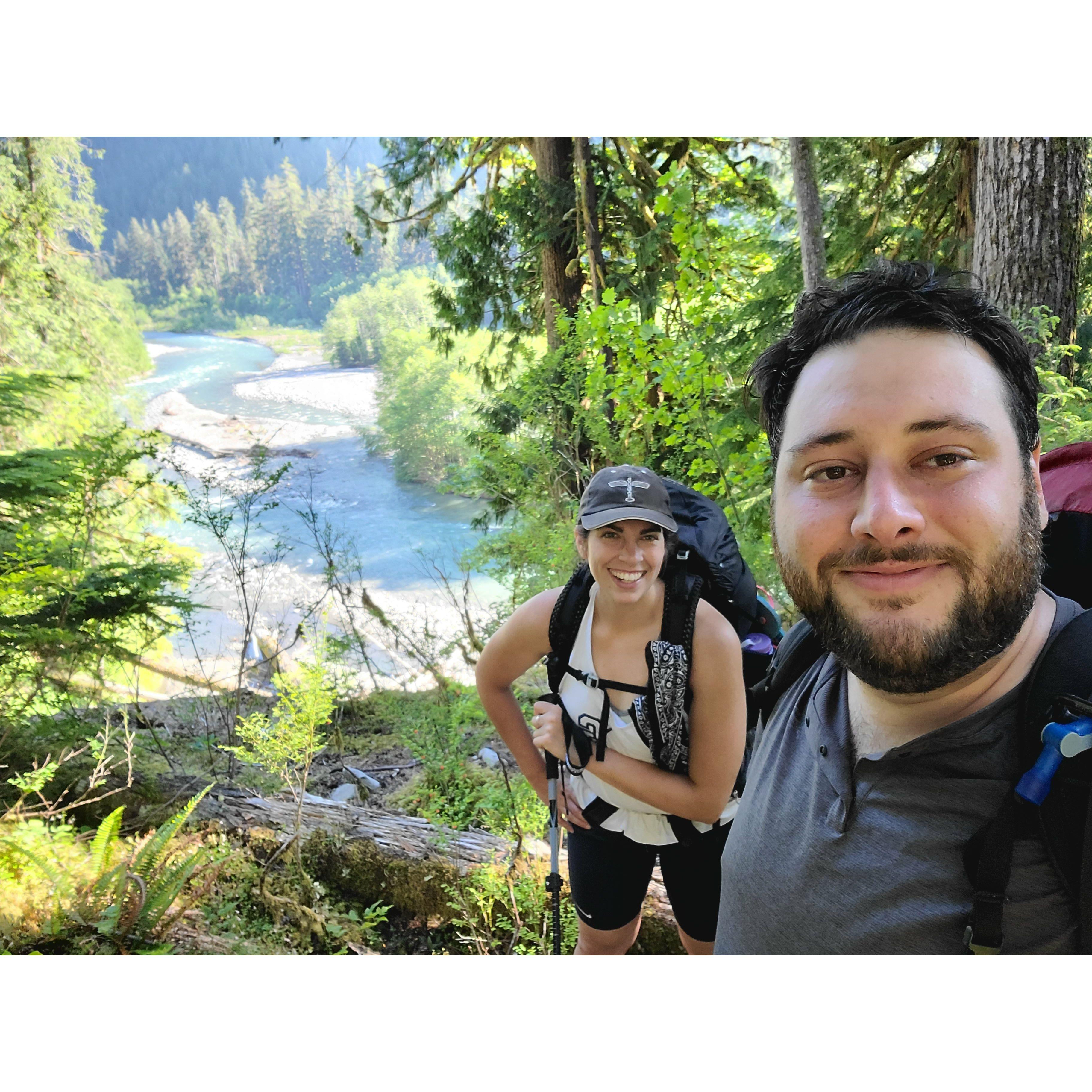 Sam and Casey's first backpacking trip. It was on a 100+ degree day. Sam maintains that this was an attempt on his life. It was stunningly beautiful though!